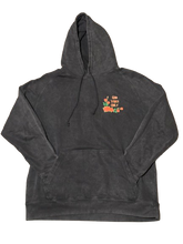 Load image into Gallery viewer, God Vibes Only Vintage Black Raglan Hooded Sweatshirt
