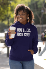 Load image into Gallery viewer, Navy &quot;No Luck, Just God.&quot; Hoody
