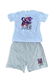 Cool Gray Limited Edition God Got Me Sports Logo Performance Shorts