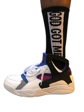 Load image into Gallery viewer, Black Box Logo &quot;Fab 5&quot; Inspired Crew Cut Socks
