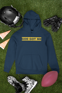 Maize/Navy Blue OG Box Logo Hooded Sweatshirt (U of M Edition)