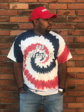 Load image into Gallery viewer, Exclusive “God Is My President” Shirt (Red, White, and Blue Tie Dye)

