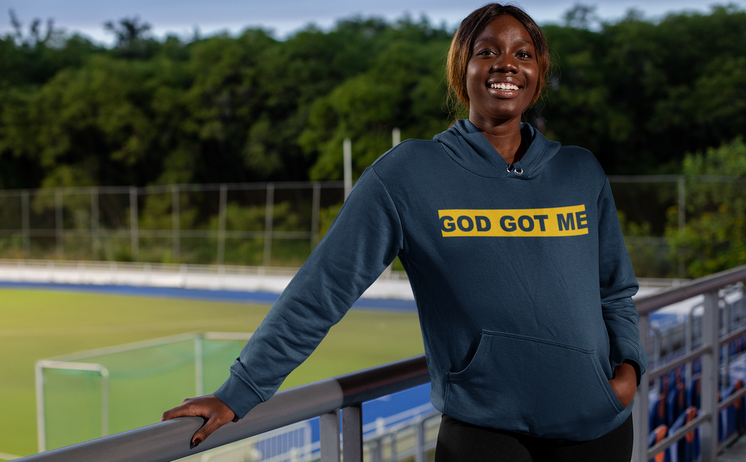 Maize/Navy Blue OG Box Logo Hooded Sweatshirt (U of M Edition)